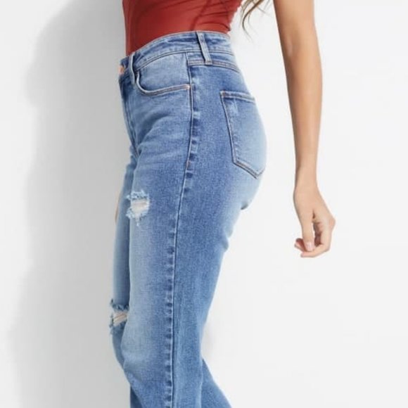 New GUESS 1981 Frayed Slim Straight Jeans sz 26 - Picture 6 of 14